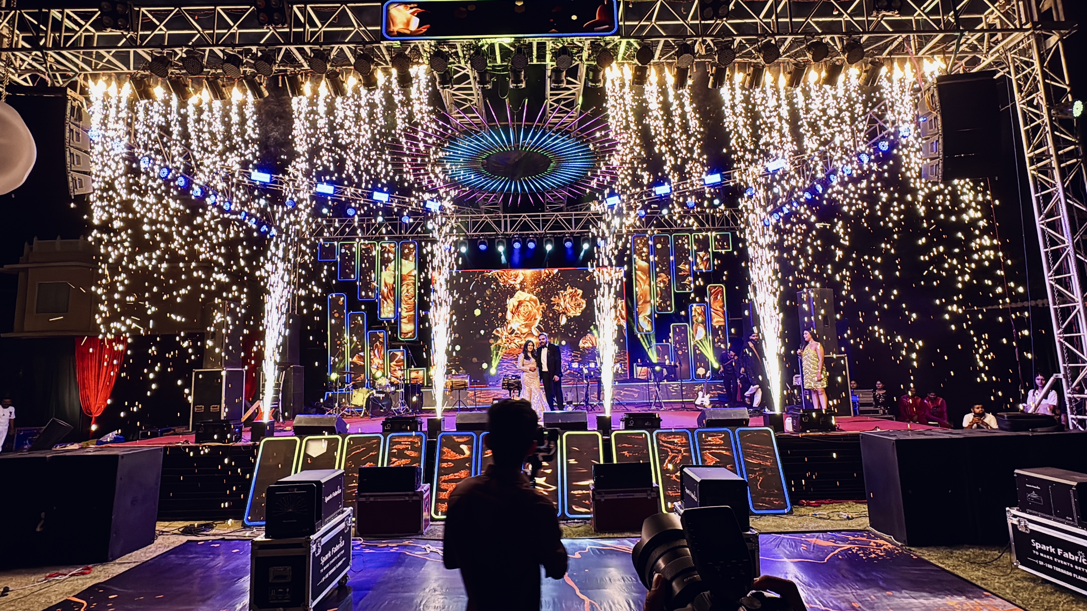 Pyrotechnics on stage